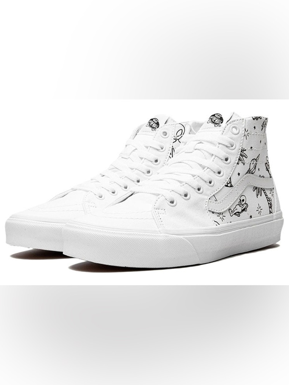Vans Sk8-Hi Tapered Unidentified U-Paint sneakers in white.